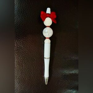 Red Box Beaded Ballpoint Pen with extra ink refill. Quality